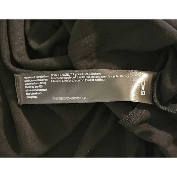 Eileen Fisher Scrunch Neck Tunic Long Sleeve Black Stretch Size Medium Tencel - Picture 5 of 5